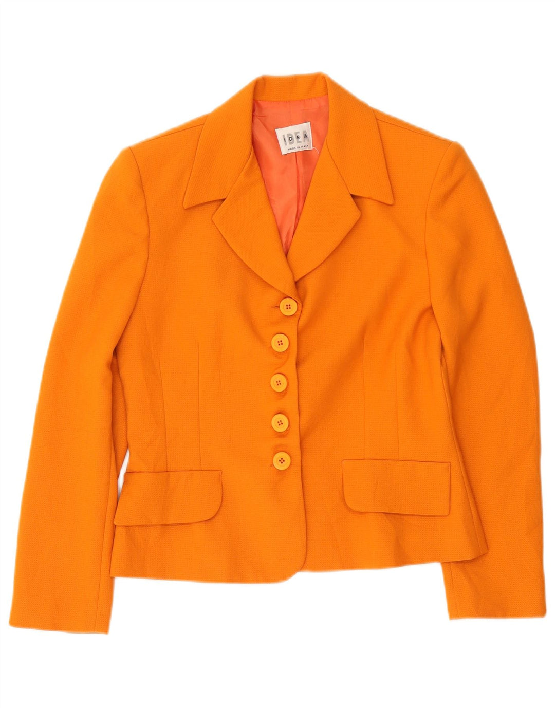 Giacca blazer vintage da donna a 5 bottoni IT 42 Poliestere arancione medio
