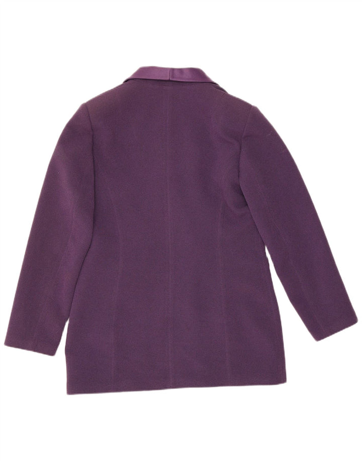 Giacca blazer vintage da donna a 3 bottoni UK 12 viola medio