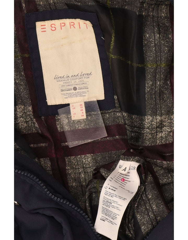 Cappotto imbottito con cappuccio da donna Esprit UK 10 Small Blu Navy in poliammide