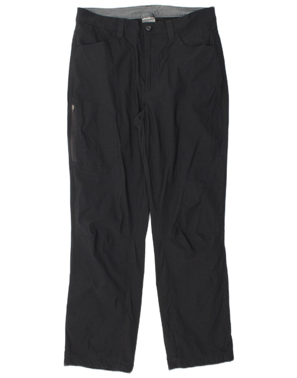 Pantaloni cargo dritti da uomo EDDIE BAUER W32 L30 nylon nero