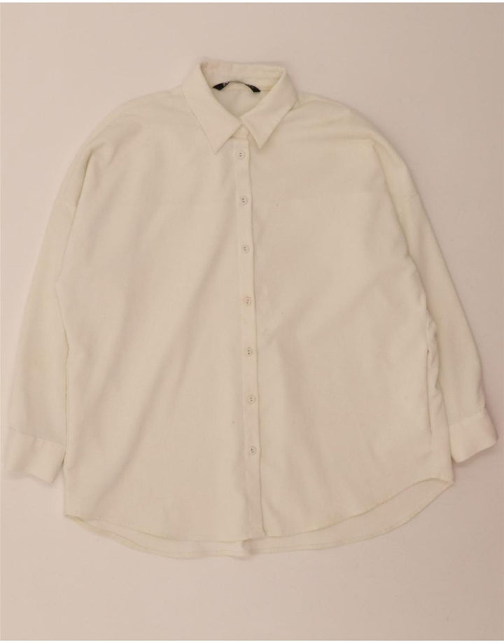 ZARA Womens Oversized Shirt UK 10 Small White Vintage Zara and Second-Hand Zara from Messina Hembry 