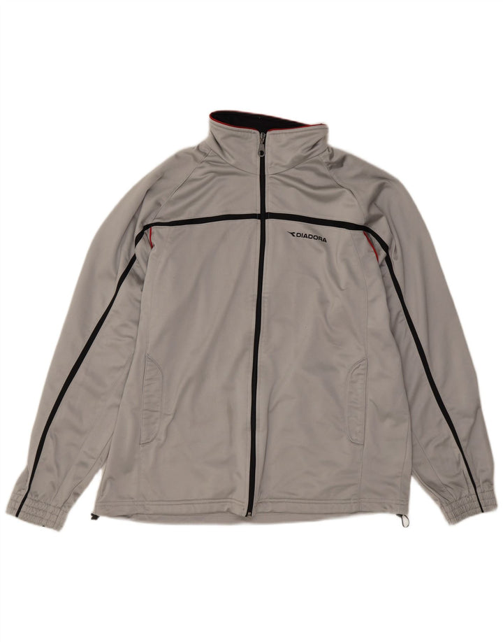 Giacca da tuta da uomo Diadora UK 40 Poliestere grigio medio