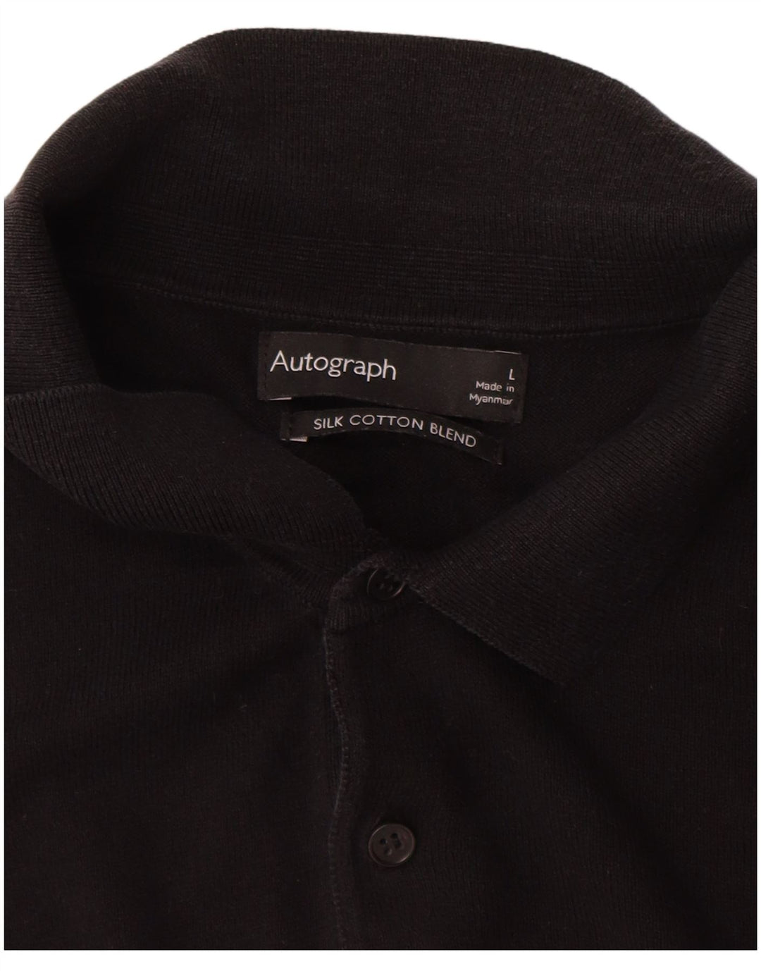 Marks & Spencer Maglione da uomo con collo a polo autografo grande nero