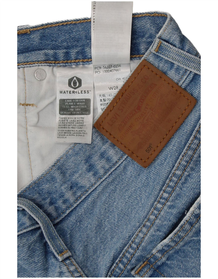 Pantaloncini di jeans a vita alta Levi's 501 da donna W28 cotone blu medio