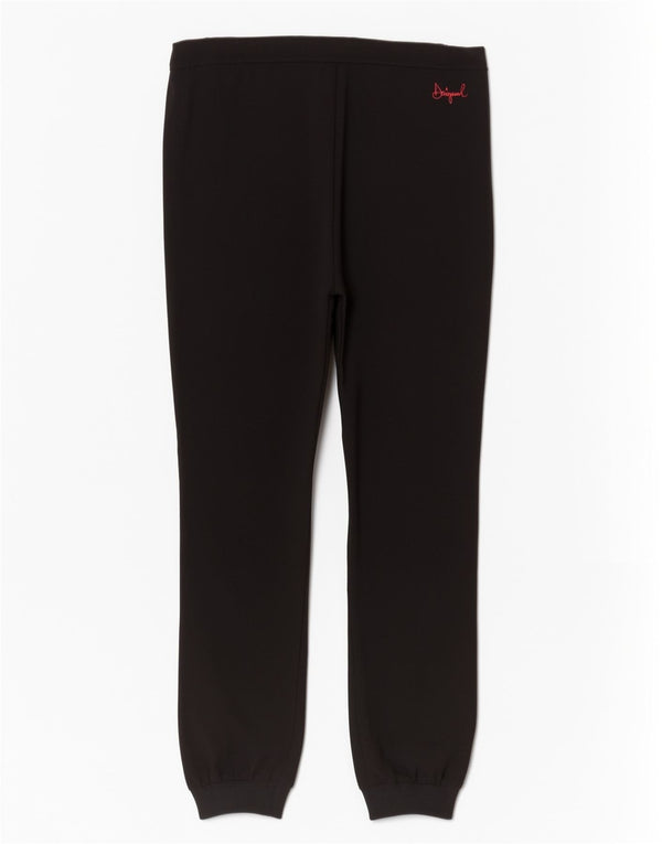 Desigual Donna Graphic Joggers Pantaloni Casual XL W38 L31 Nero Elastan