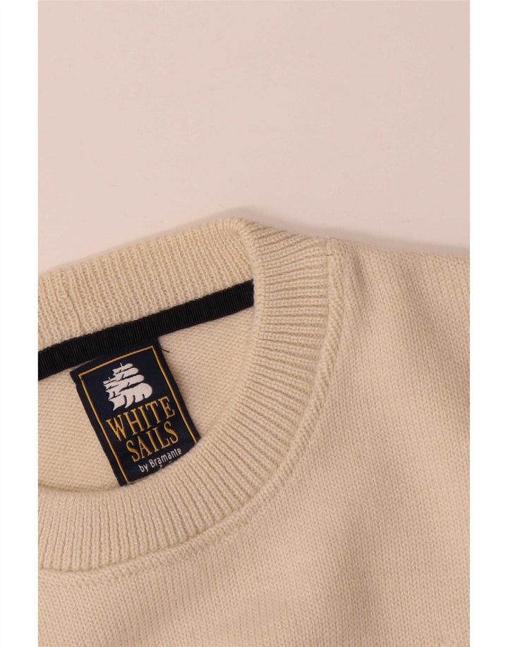 White Sails Maglione girocollo da uomo beige medio geometrico