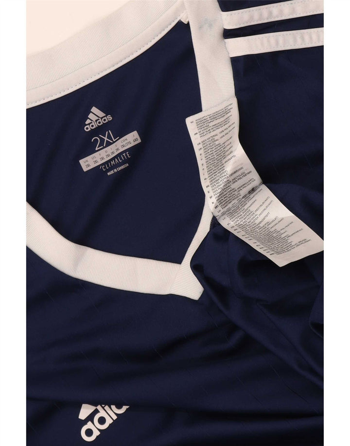 T-shirt Adidas Climalite da uomo Top 2XL Poliestere color block blu navy