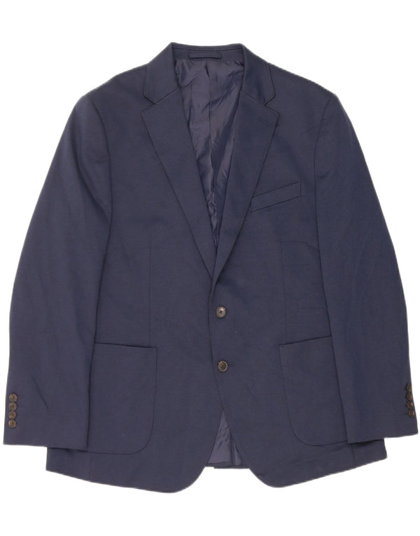 Giacca blazer a 2 bottoni da uomo Marks & Spencer UK 44 XL poliestere blu navy