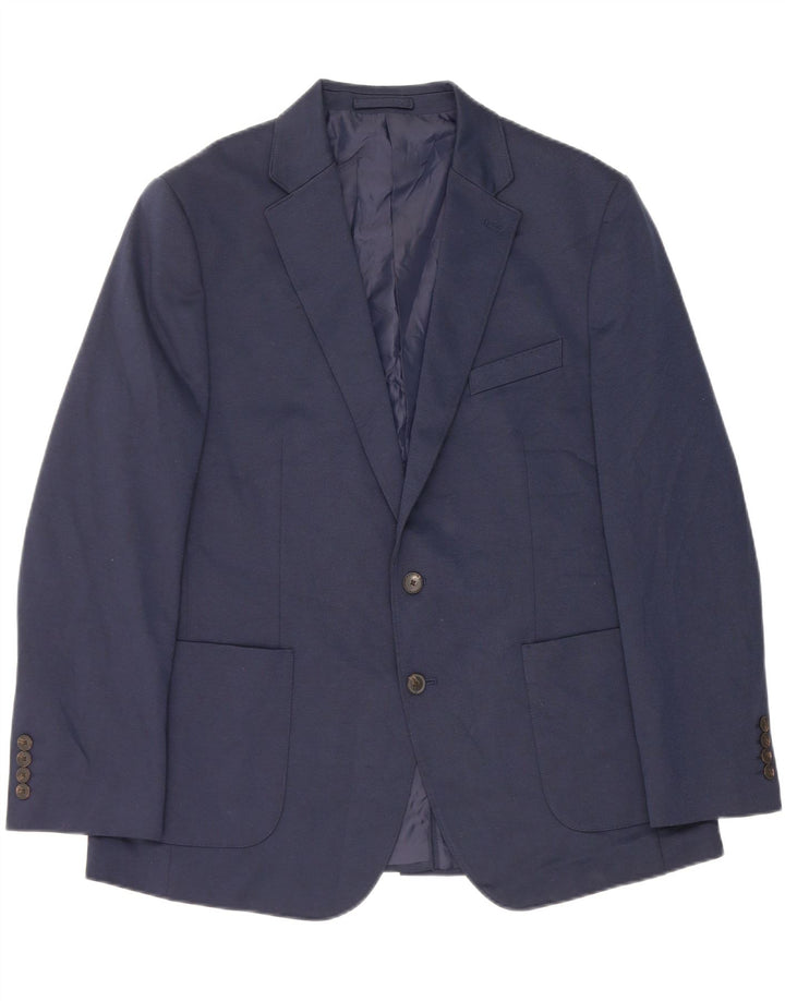 Giacca blazer a 2 bottoni da uomo Marks & Spencer UK 44 XL poliestere blu navy
