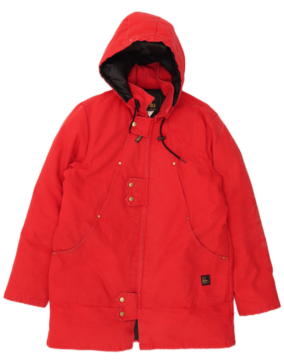 Cappotto imbottito con cappuccio da uomo Richlu UK 40 grande cotone rosso