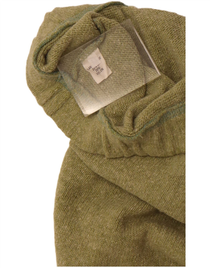 Gonna longuette in maglia da donna vintage media W28 in lana verde