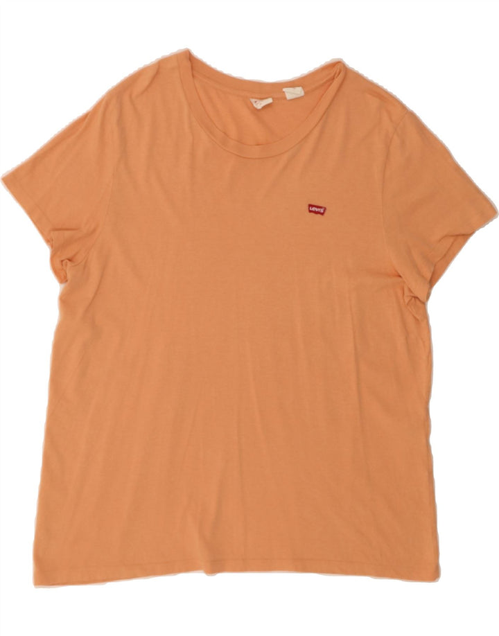 LEVI'S Womens T-Shirt Top UK 18 XL Orange Vintage Levi's and Second-Hand Levi's from Messina Hembry 