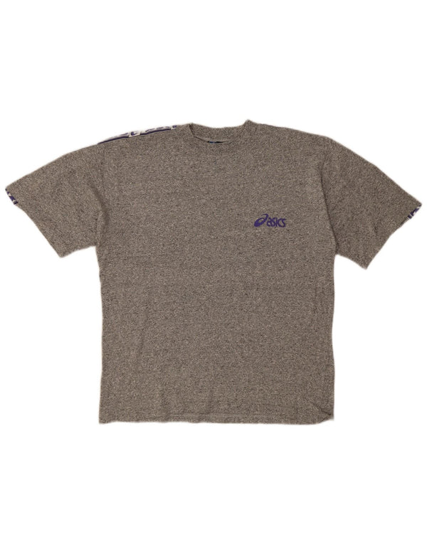 T-shirt grafica da uomo Asics Top grande in cotone chiazzato grigio