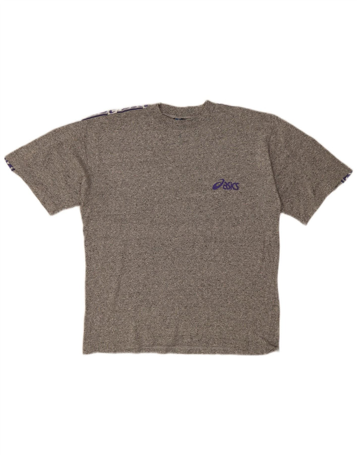 T-shirt grafica da uomo Asics Top grande in cotone chiazzato grigio