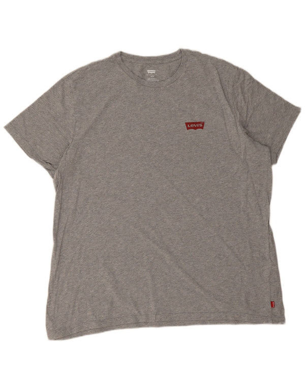 T-shirt slim da uomo Levi's Top XL in cotone chiazzato grigio
