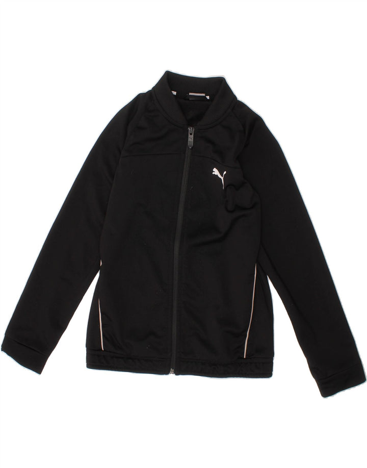 PUMA Boys Tracksuit Top Jacket 7-8 Years Black Polyester Vintage Puma and Second-Hand Puma from Messina Hembry 