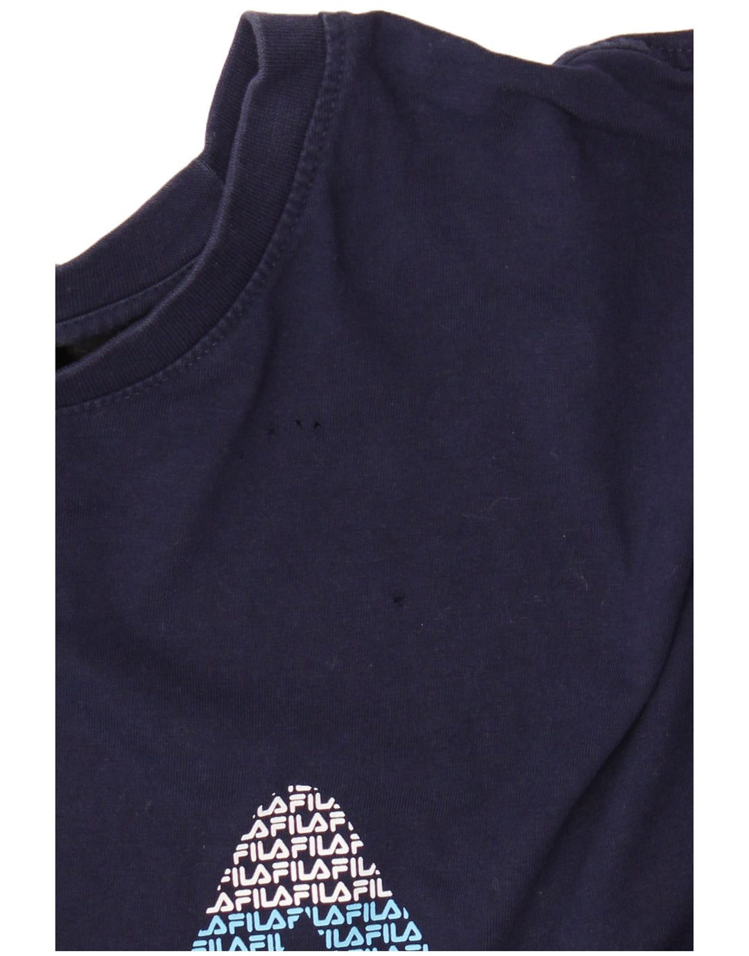 T-shirt grafica da uomo Fila Top Large in cotone blu navy