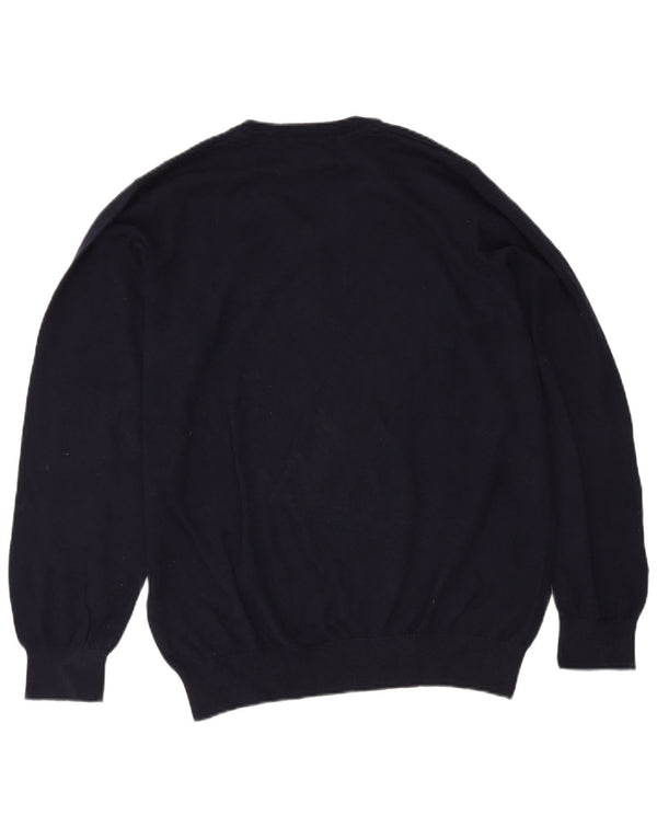 Maglione da uomo con scollo a V L.L.Bean, grande cotone blu navy