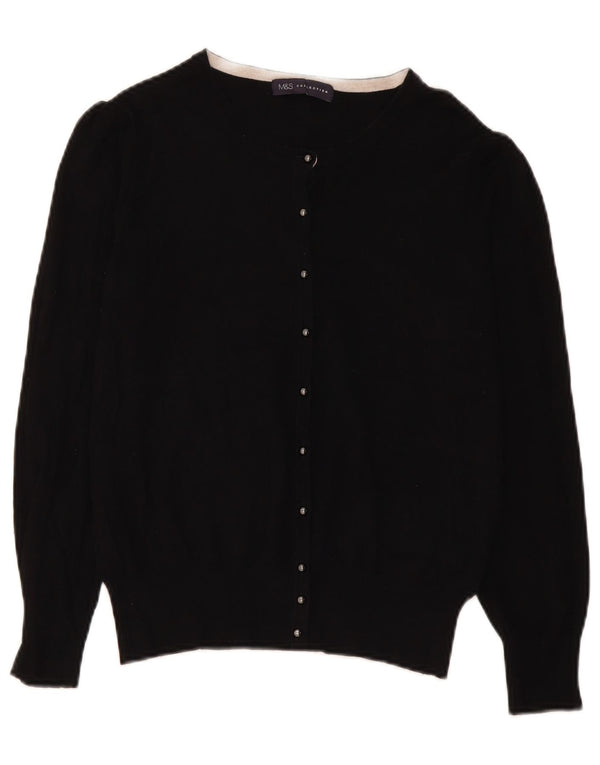 Maglione cardigan da donna Marks & Spencer UK 14 Viscosa nera media