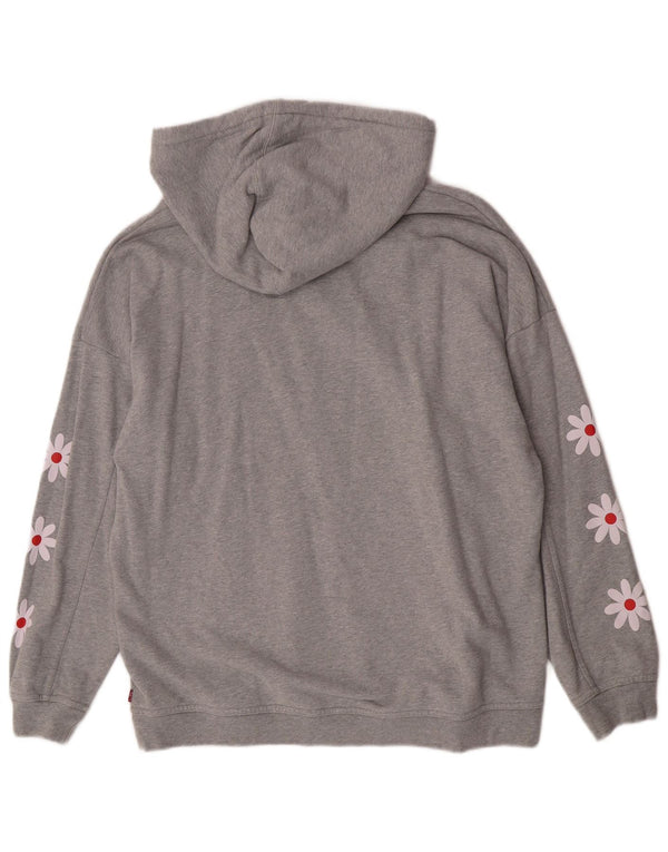 Maglione con cappuccio grafico da uomo Levi's, cotone floreale grigio grande