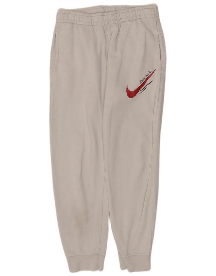 Pantaloni da tuta con grafica Nike da uomo, pantaloni da jogging, piccoli, cotone bianco