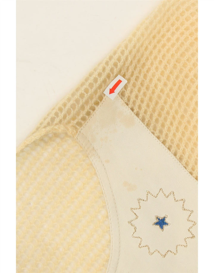 VINTAGE Womens Cardigan Sweater IT 44 Medium Yellow Argyle/Diamond Vintage Vintage and Second-Hand Vintage from Messina Hembry 