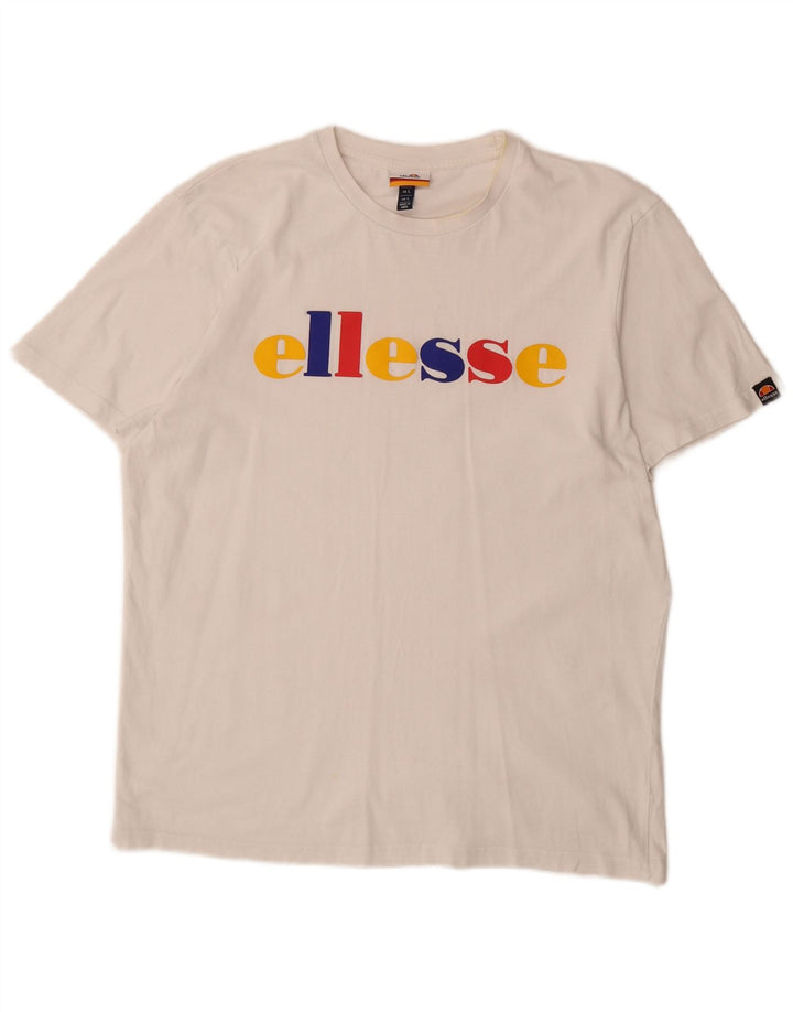 ELLESSE T-shirt grafica da uomo grande bianca