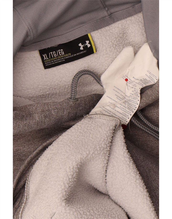Felpa con cappuccio grafica da uomo Under Armour XL poliestere grigio