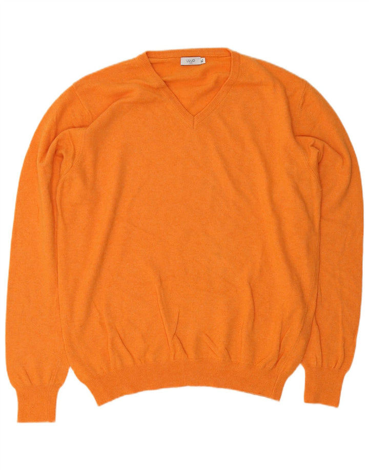 Liu Jo Uomo Maglione Scollo a V Maglione XL Arancione Lana