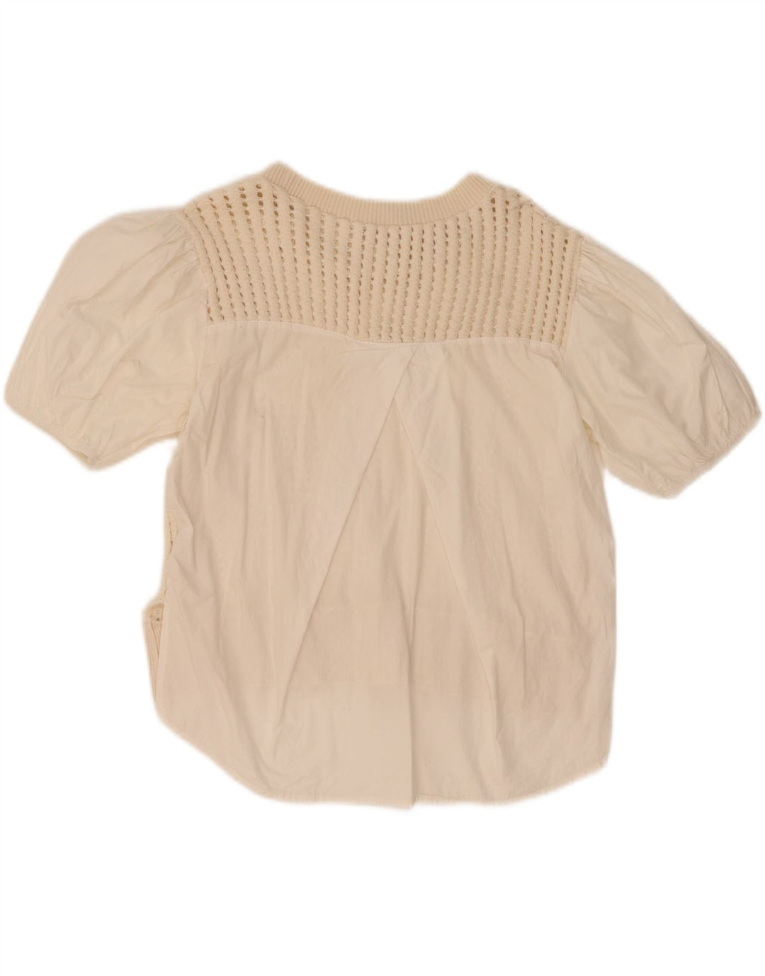 Top in camicetta all'uncinetto da donna Zara UK 14 cotone bianco medio