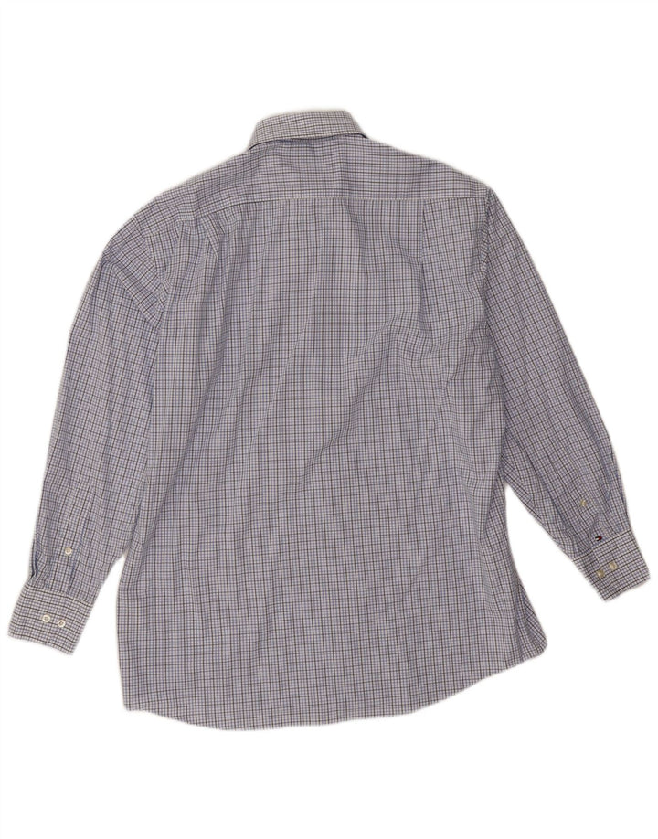 Camicia da uomo vestibilità regolare Tommy Hilfiger taglia 15 1/2 cotone a quadri blu medio