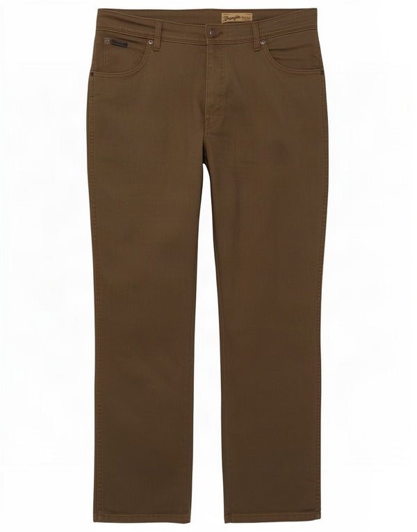 Pantaloni casual dritti elasticizzati Texas da uomo Wrangler W36 L32 cotone marrone