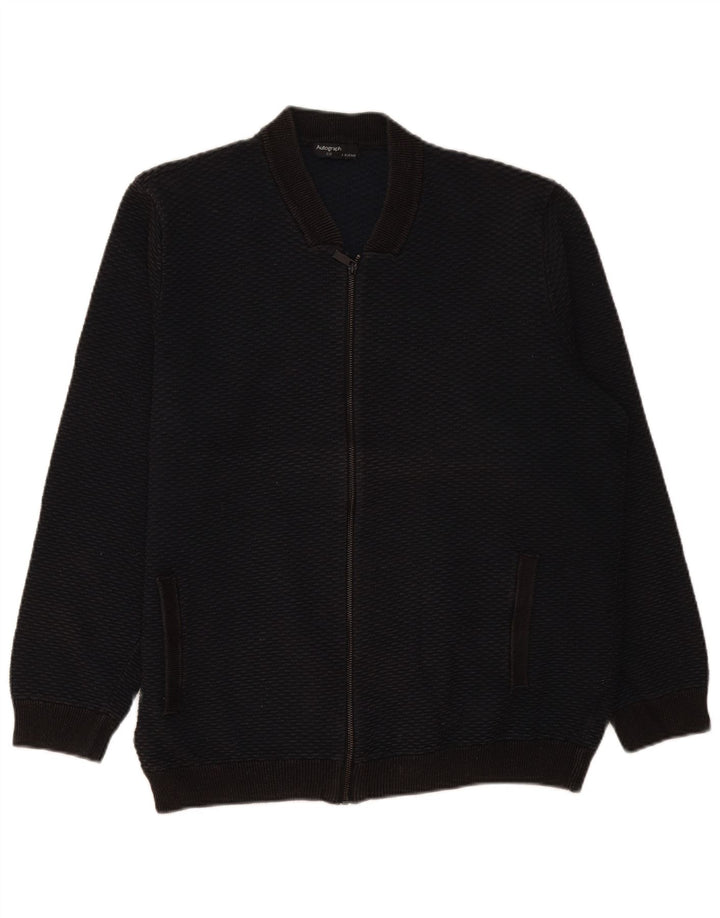 Maglione cardigan con zip intera da uomo Marks & Spencer 2XL cotone nero