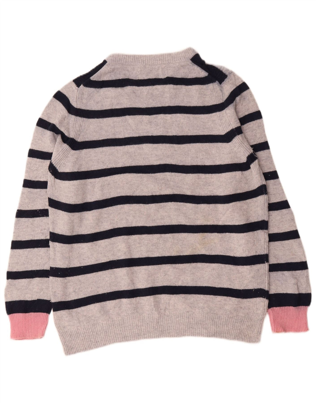 Maglione maglione girocollo da donna Marks & Spencer UK 16 grandi righe grigie