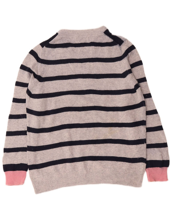 Maglione maglione girocollo da donna Marks & Spencer UK 16 grandi righe grigie