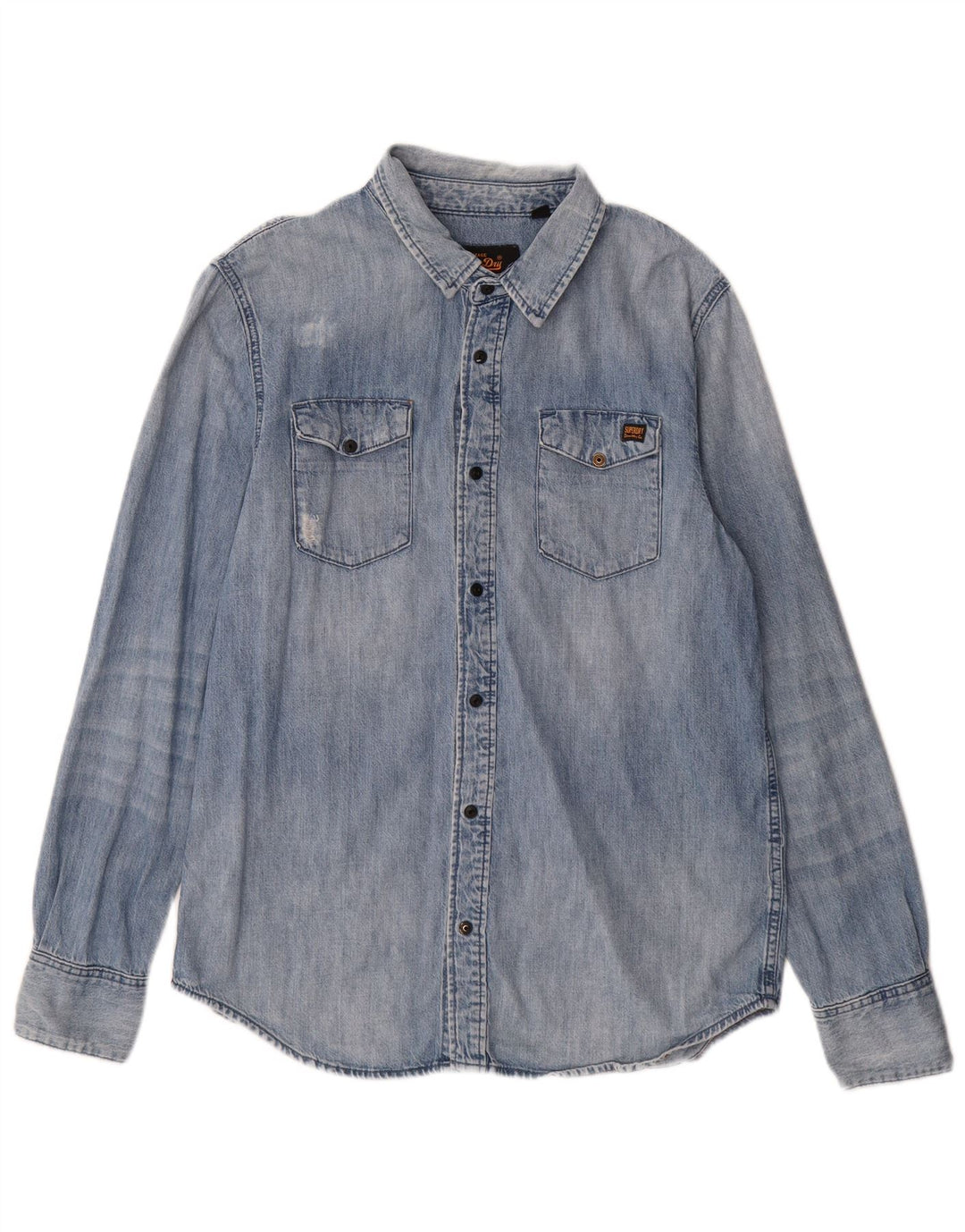 Camicia di jeans da uomo Superdry XL in cotone blu