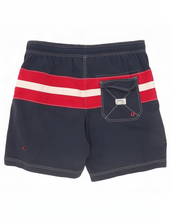Pantaloncini da bagno da uomo Fat Face XL in cotone color block blu navy