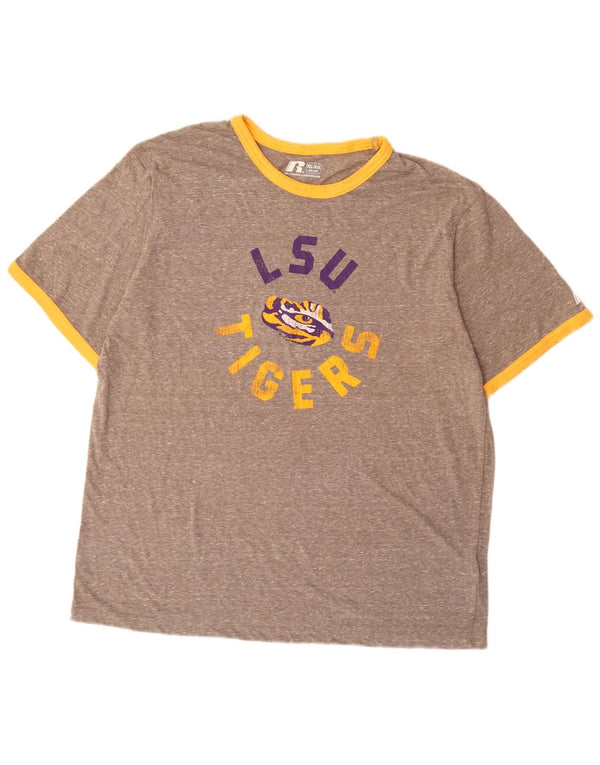 RUSSELL ATHLETIC T-shirt grafica da uomo LSU Tigers UK 46/48 XL Grigio