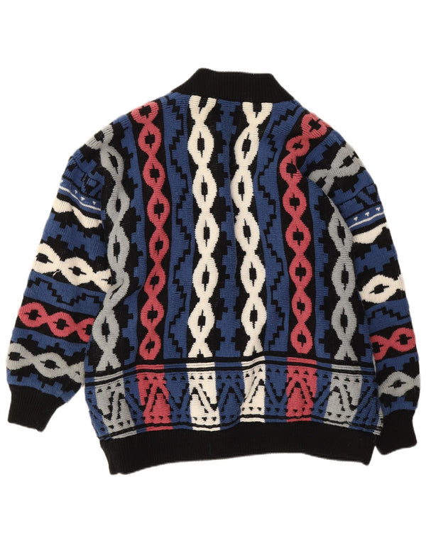 Vintage Womens Open Cardigan Sweater EU 44/46 XL Multicoloured Geometric