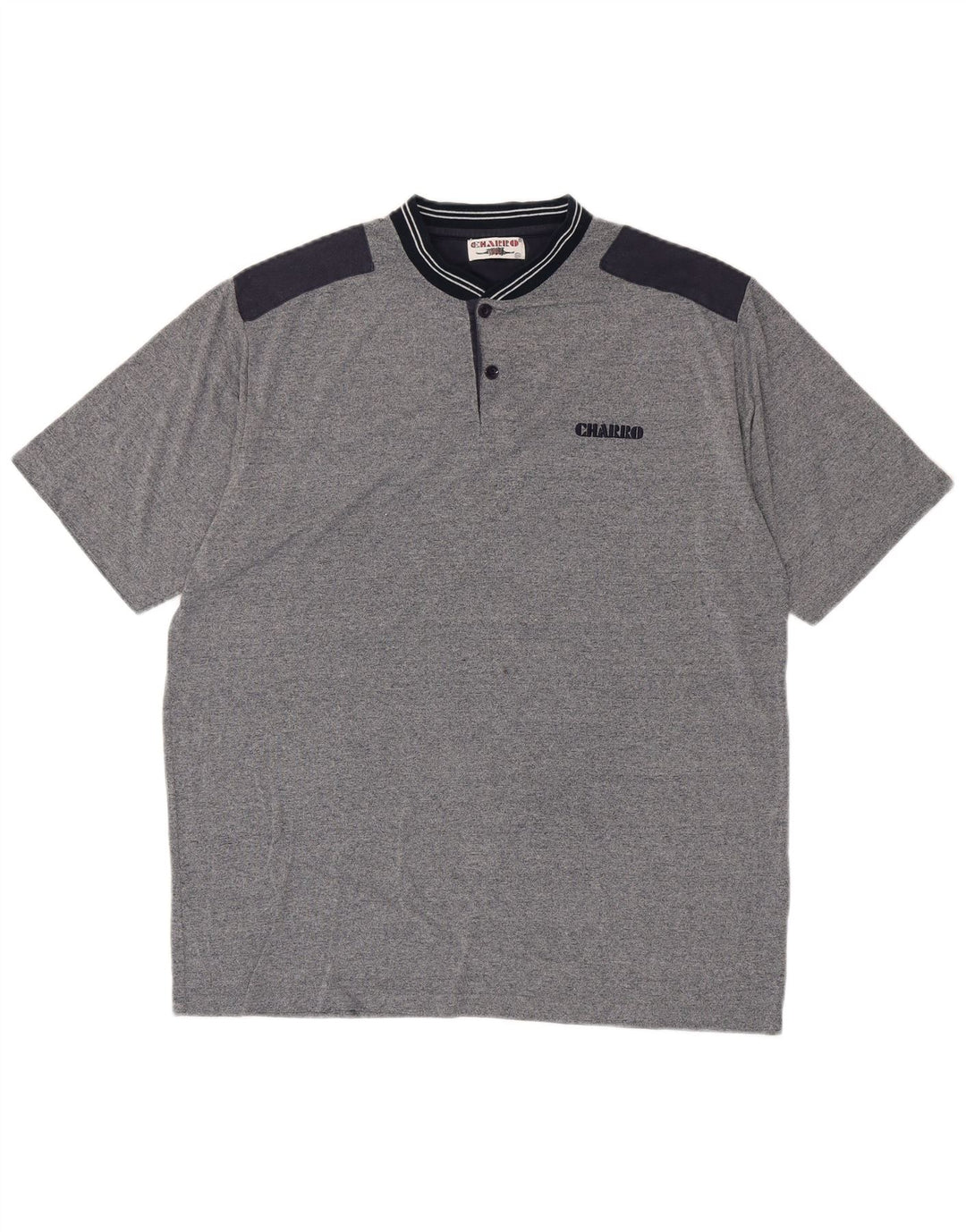 Polo da uomo Charro IT 54 XL Cotone color block grigio