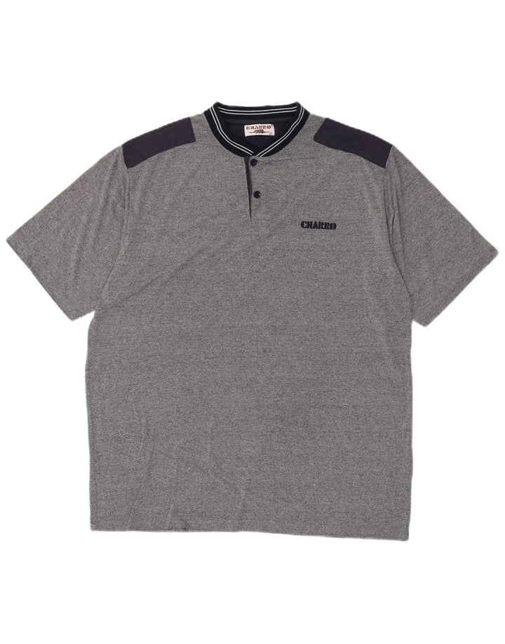 Polo da uomo Charro IT 54 XL Cotone color block grigio