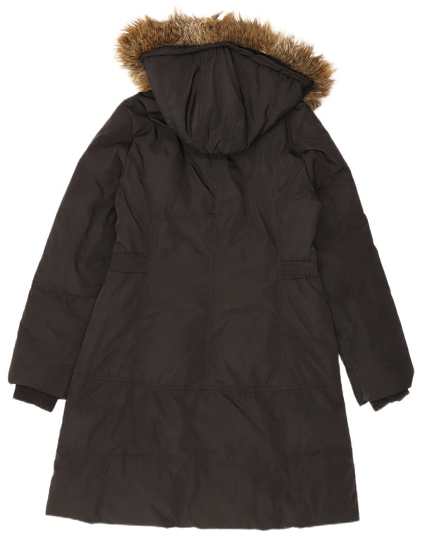 Cappotto imbottito con cappuccio da donna Monsoon UK 14 poliestere nero medio