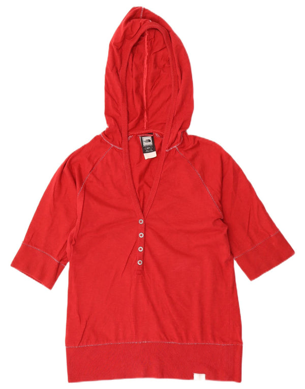 T-shirt con cappuccio da donna The North Face UK 6 XS rosso cotone