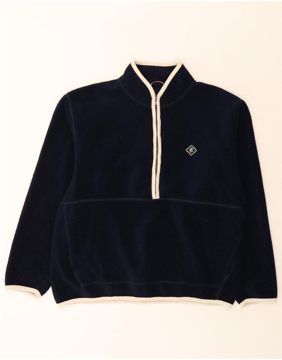 Maglione in pile da uomo con collo e zip White Stuff, grande in poliestere blu navy