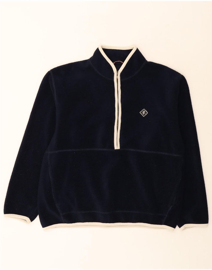 Maglione in pile da uomo con collo e zip White Stuff, grande in poliestere blu navy