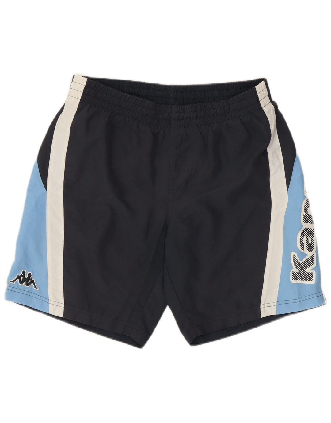 Pantaloncini da bagno grafici da uomo Kappa XS in poliestere color block blu navy
