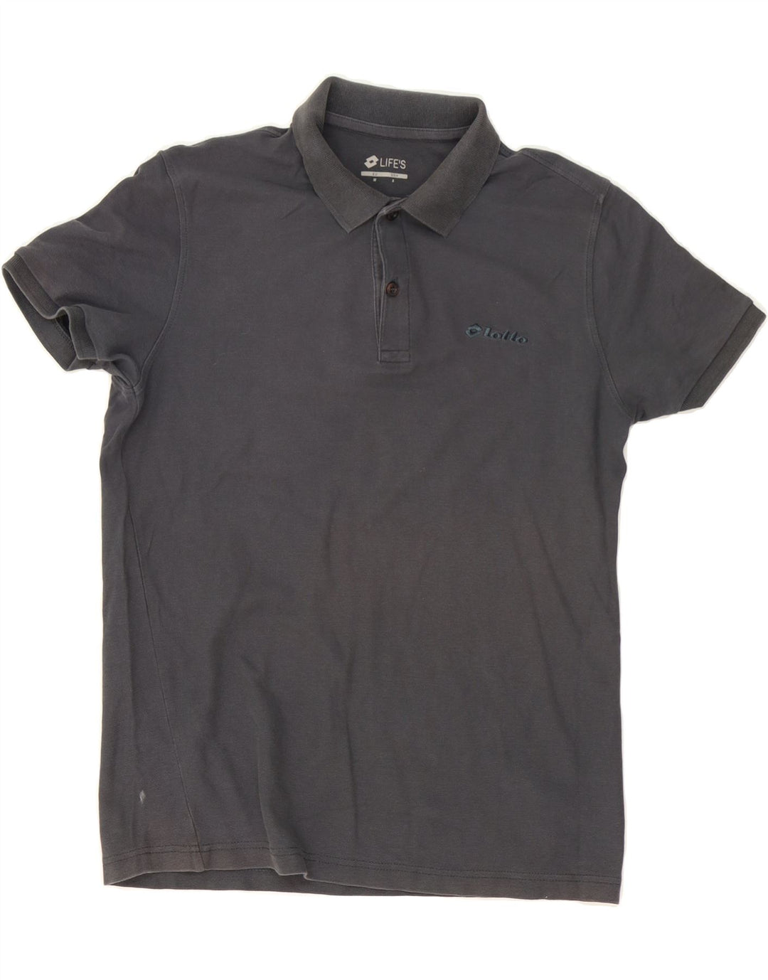 LOTTO Mens Polo Shirt Medium Grey Cotton Vintage Lotto and Second-Hand Lotto from Messina Hembry 