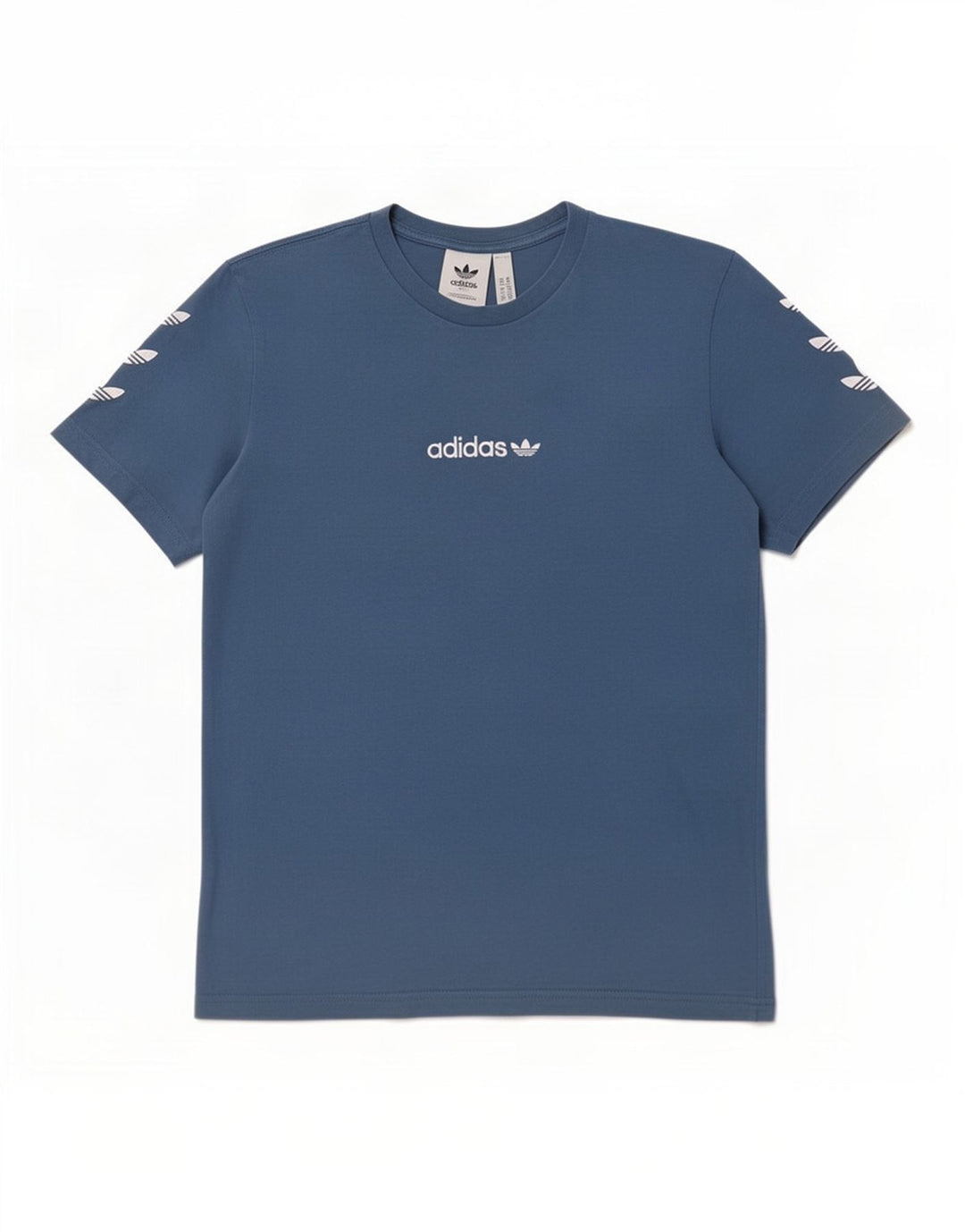 T-shirt grafica da uomo Adidas Top in cotone blu medio