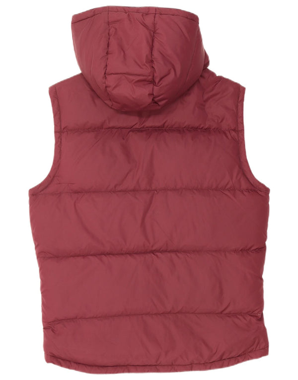 JACK WILLS Gilet imbottito con cappuccio da uomo UK 38 Nylon bordeaux medio