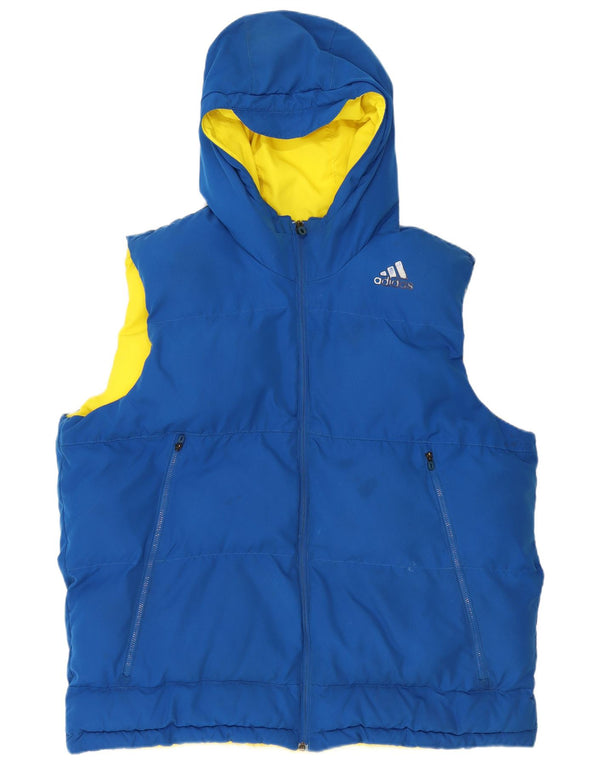 Gilet imbottito reversibile con cappuccio da uomo ADIDAS UK 42 XL blu